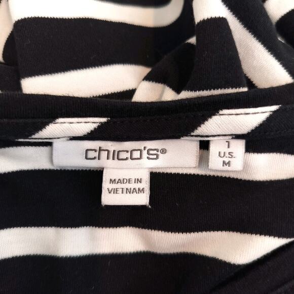 Chico's Striped Long Flare Sleeve Top - Picture 7 of 7